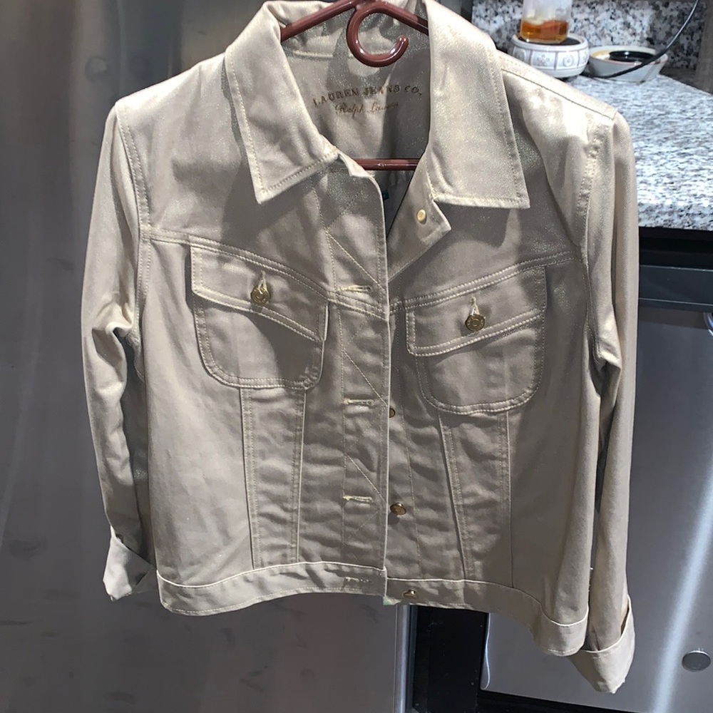 Gold-Shimmer Jean Jacket